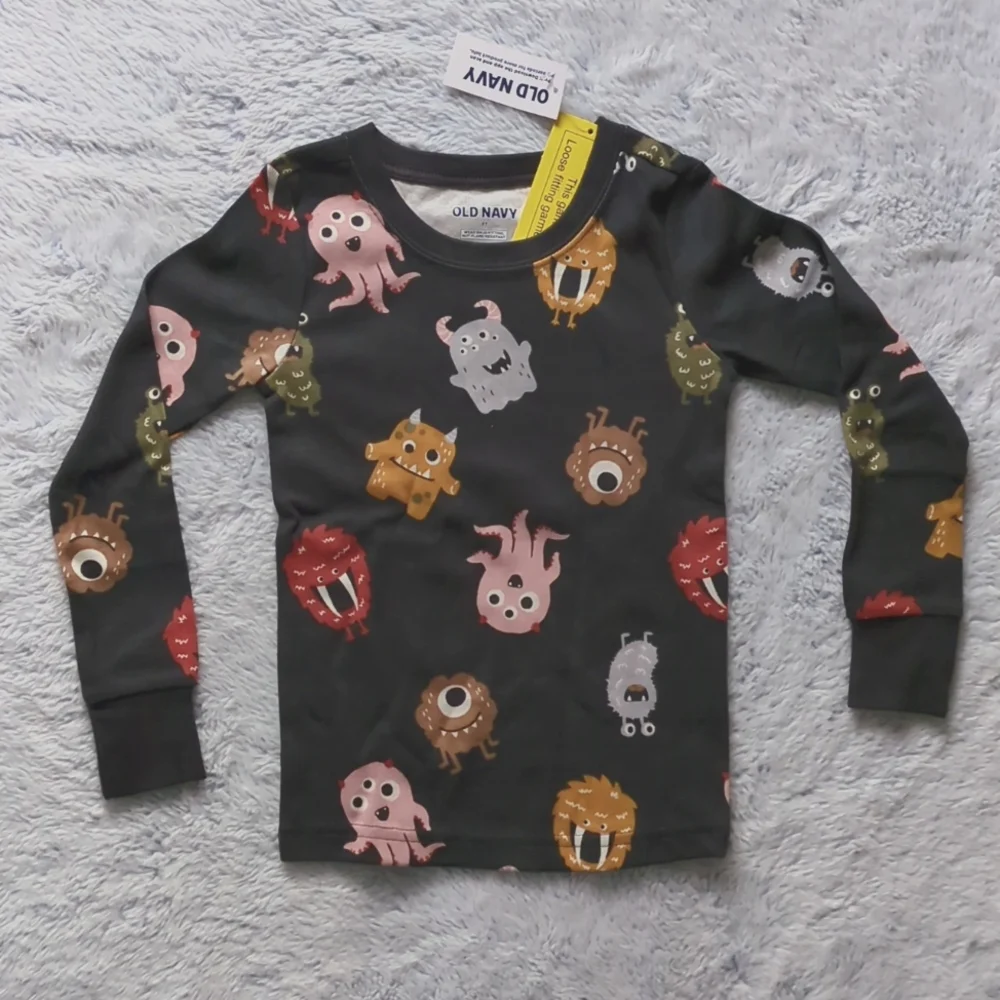 NWT 3T Old Navy Monster Pajama Set Cotton Gender-Neutral Spooky
